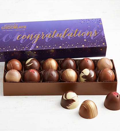 Simply Chocolate Congrats! Colossal Truffles  12pc
